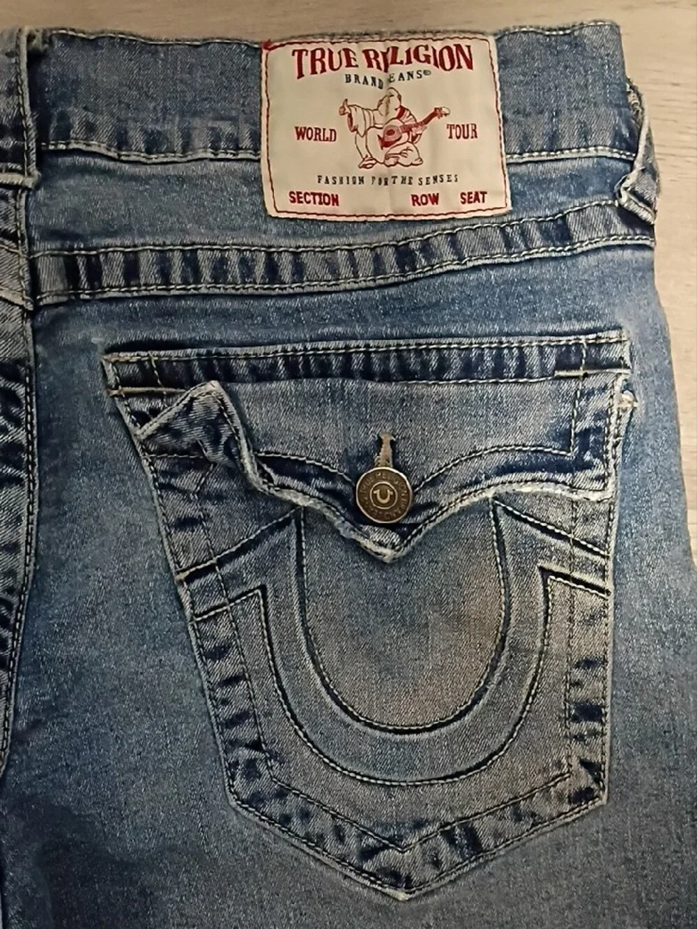 True Religion Men's Light Blue Relaxed Skinny Jeans